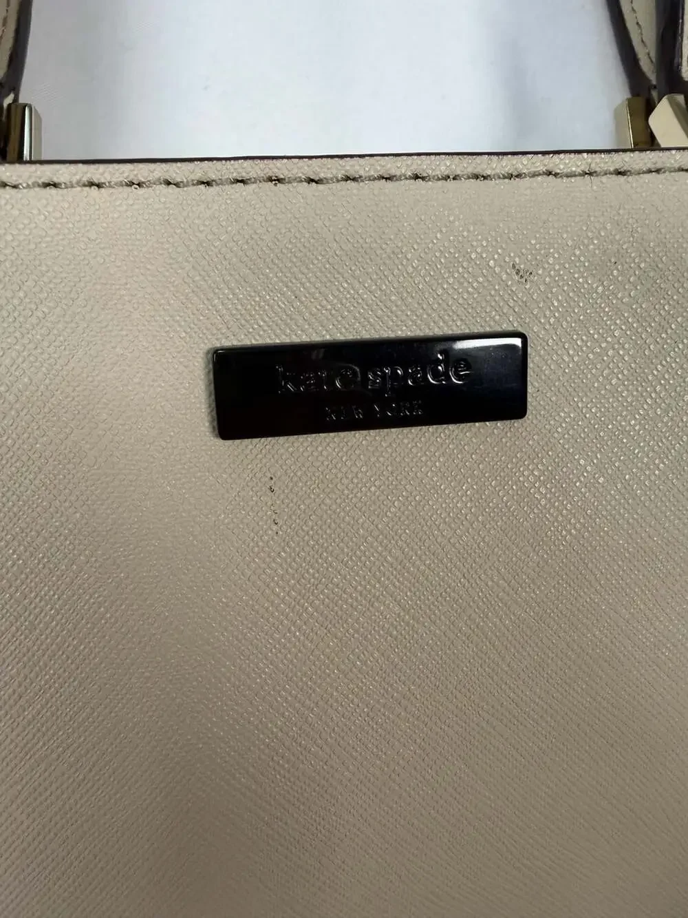 Kate Spade New York Newbury Lane Saffiano Leather Tote Handbag Cream
